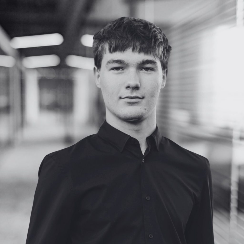 A photo of David Kimpel in black and white