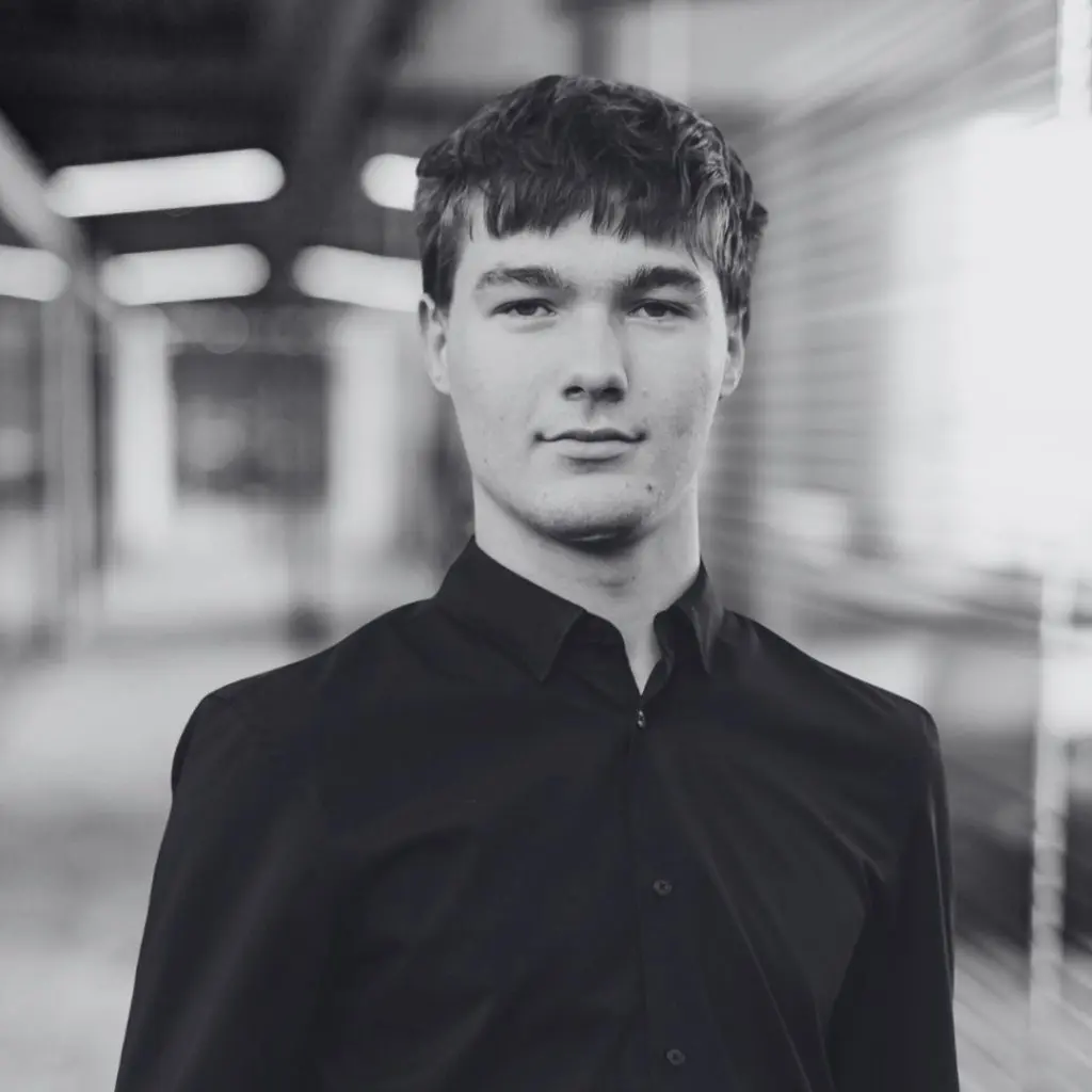 A photo of David Kimpel in black and white