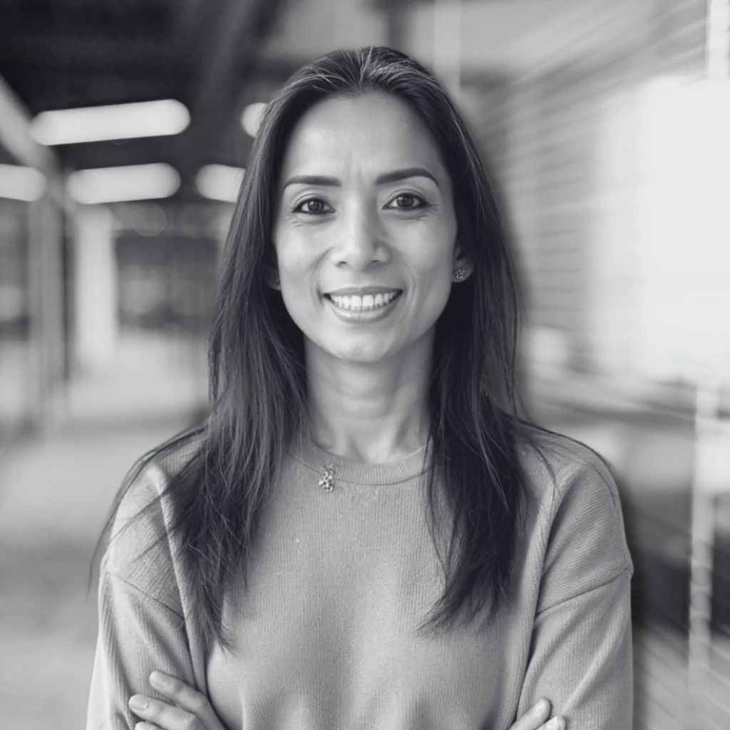 A photo of Jacky Cunningham in black and white