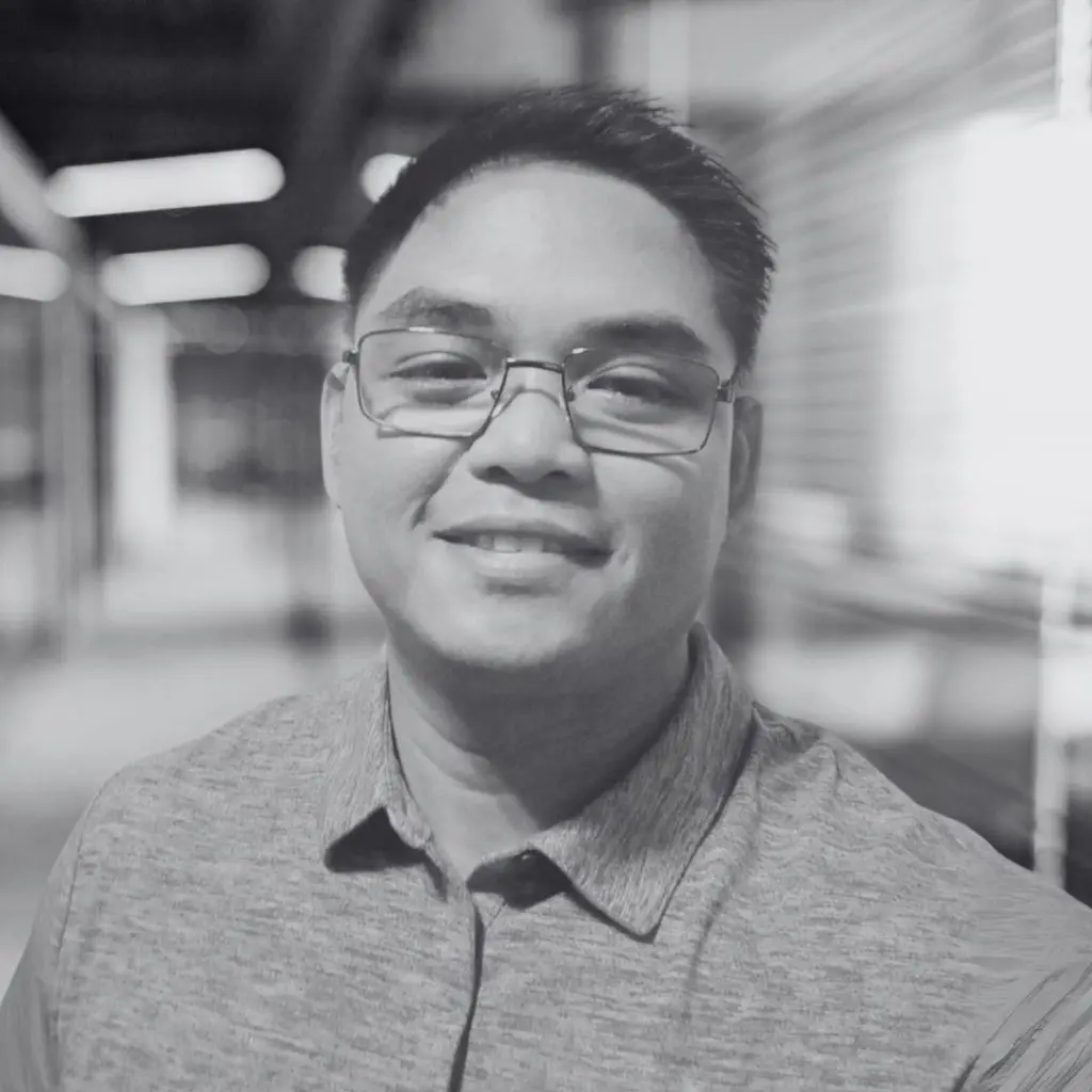 A photo of Gilbert David in black and white