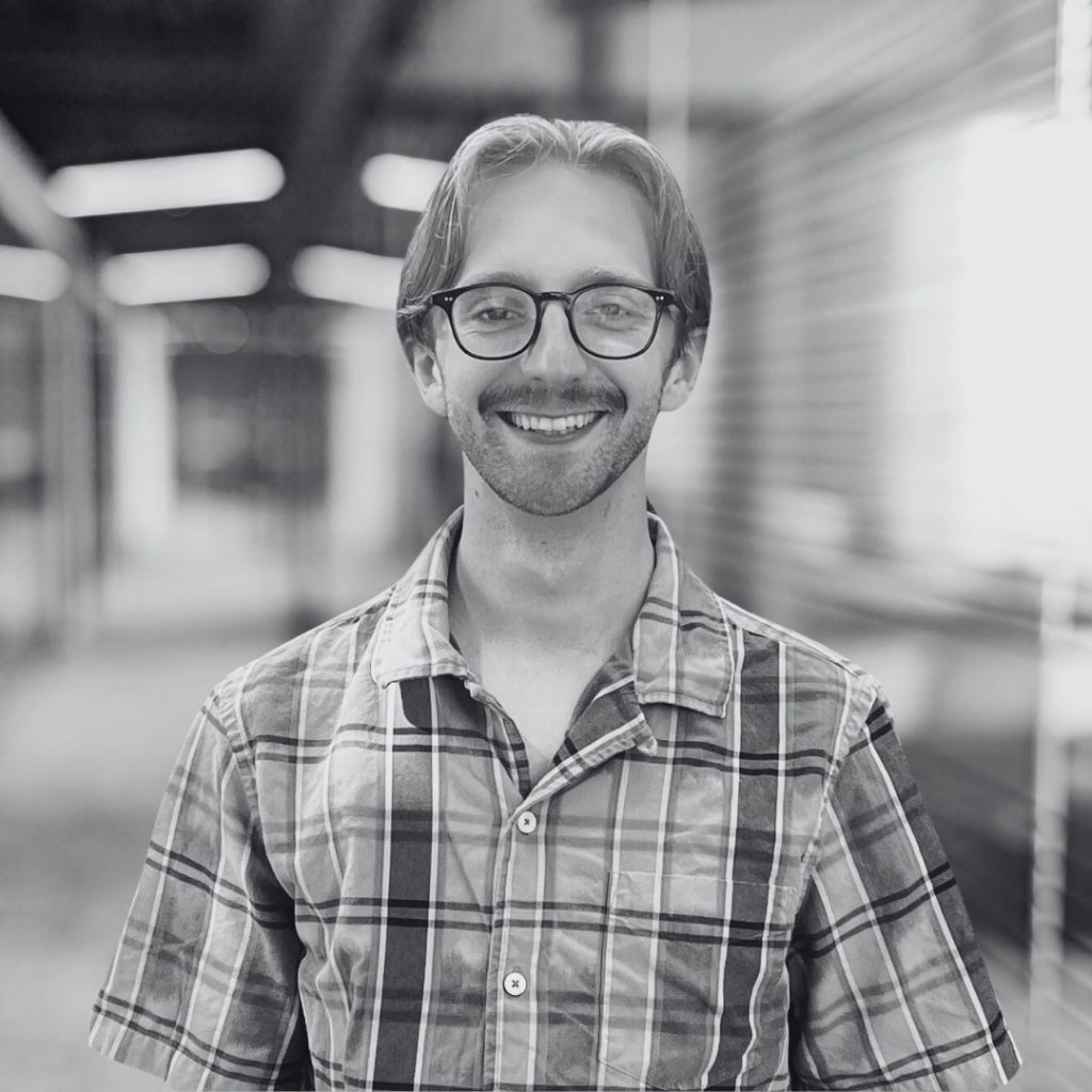 A photo of Ian Giffin in black and white