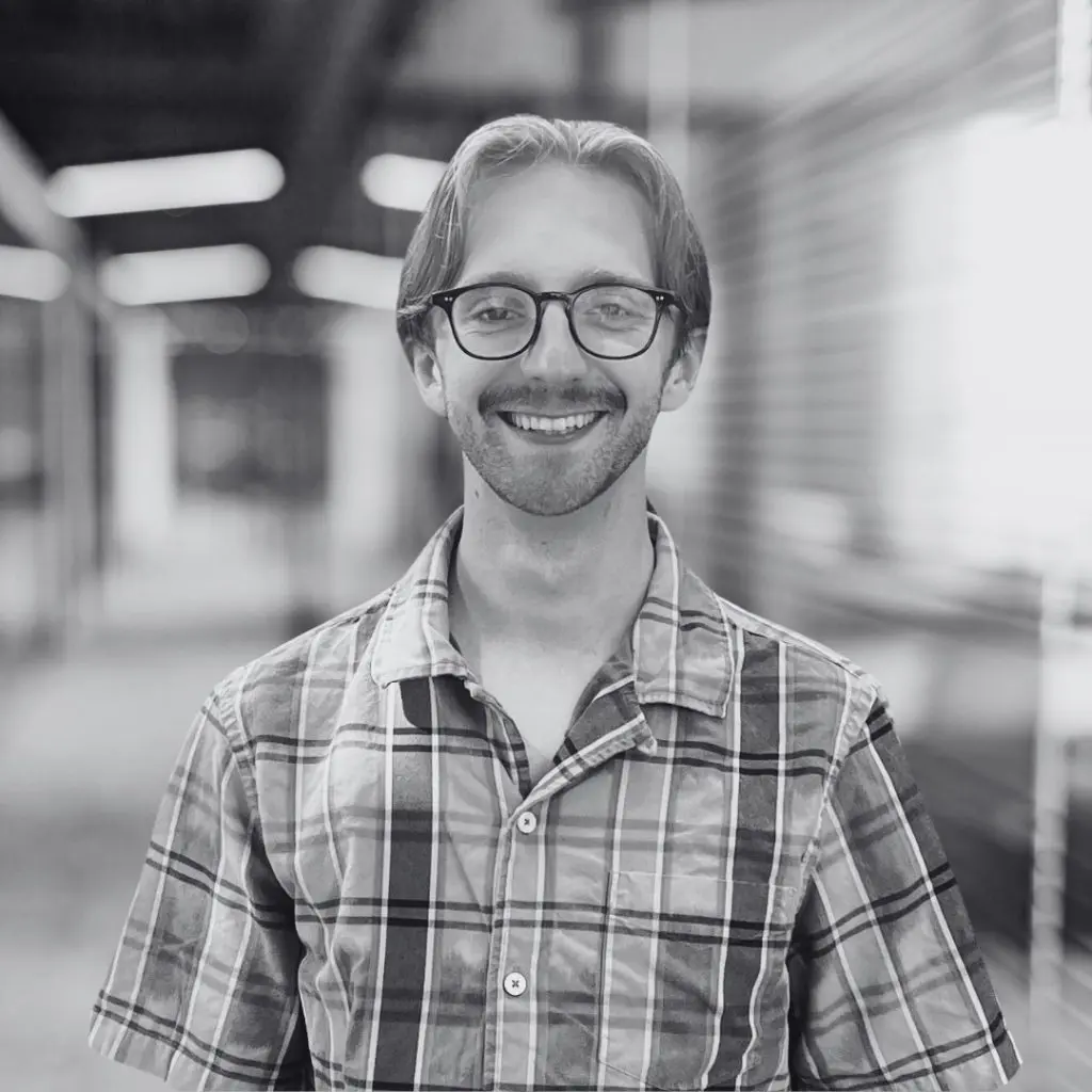 A photo of Ian Giffin in black and white