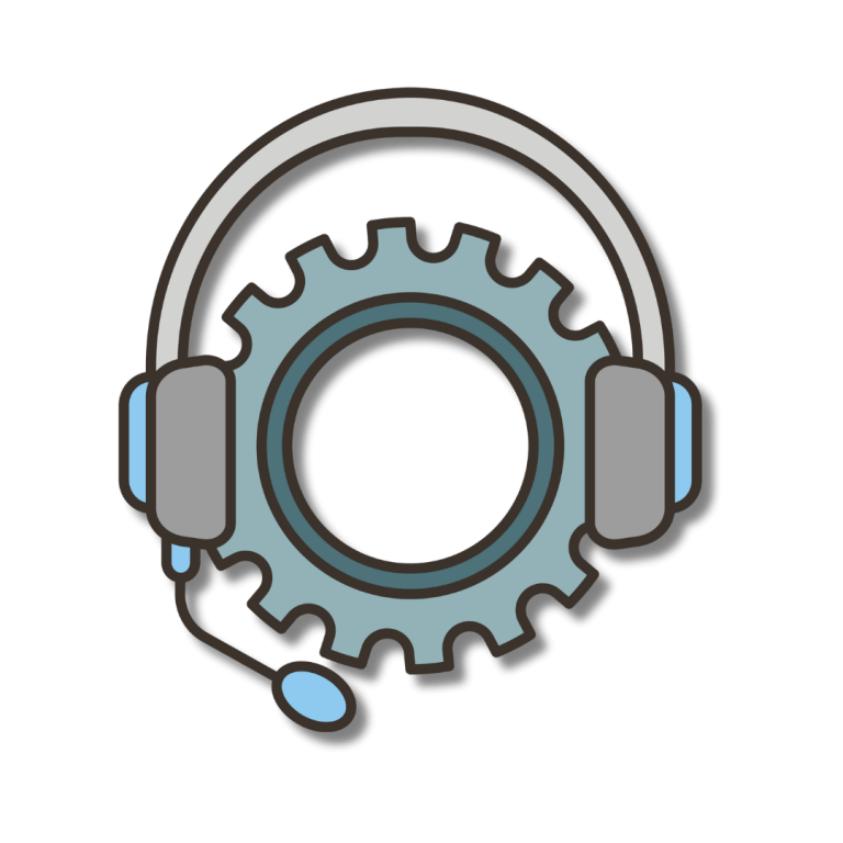 A graphic symbol of msp with headset and maintenance