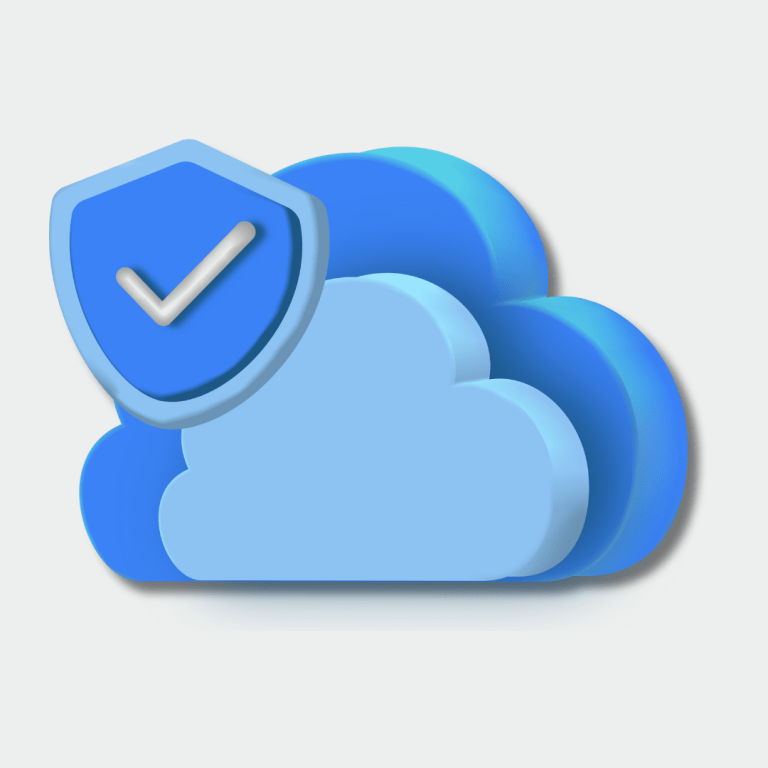 A presentation of cloud and security in the shade of blue